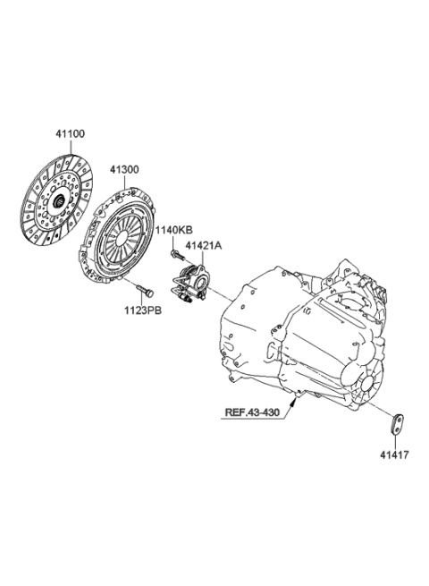 2009 Hyundai Santa Fe New Body Style Clutch & Release Fork Diagram