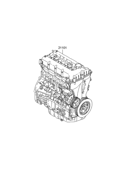 2010 Hyundai Santa Fe Engine Assembly-Sub Diagram for 21101-2GK00
