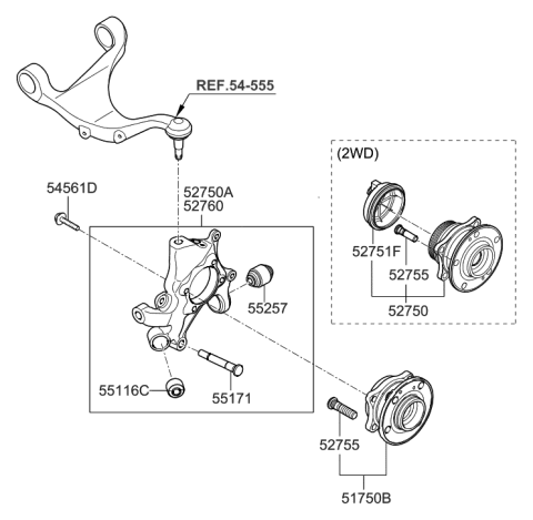 2009 Hyundai Santa Fe New Body Style Rear Axle Diagram 2