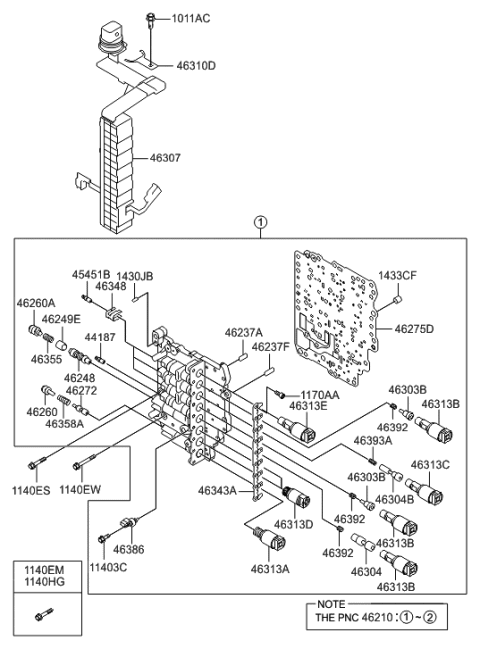 2009 Hyundai Santa Fe New Body Style Transmission Valve Body Diagram 1