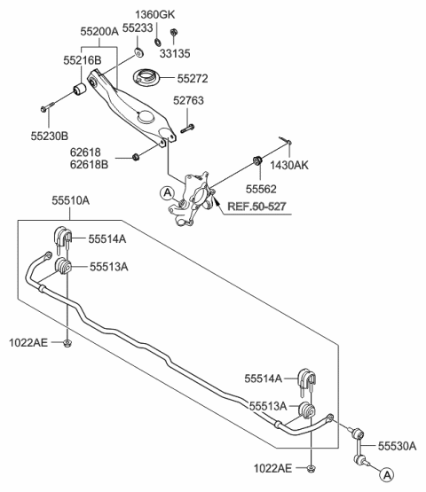 2009 Hyundai Santa Fe New Body Style Rear Suspension Control Arm Diagram 2