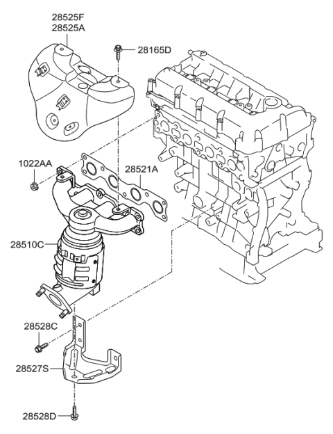 2010 Hyundai Santa Fe Exhaust Manifold Diagram 1