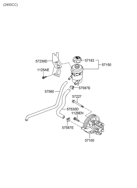 2009 Hyundai Santa Fe Power Steering Oil Pump Diagram 1