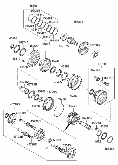 2009 Hyundai Santa Fe New Body Style Transaxle Gear - Auto Diagram 1