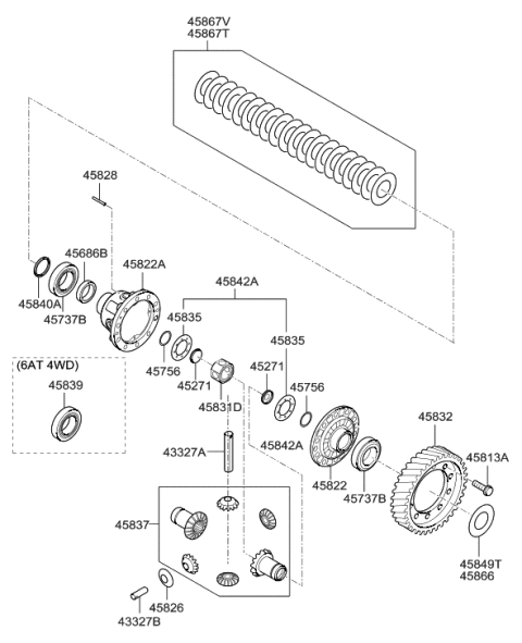 2009 Hyundai Santa Fe New Body Style Transaxle Gear - Auto Diagram 2