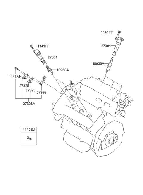 2009 Hyundai Santa Fe New Body Style Spark Plug & Cable Diagram 2