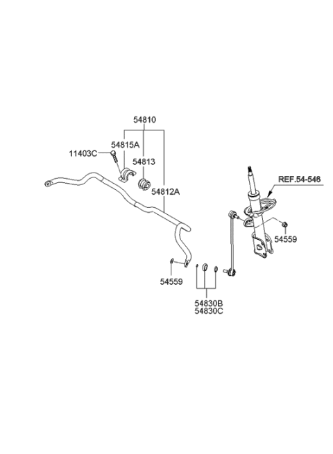 2009 Hyundai Santa Fe New Body Style Front Stabilizer Bar Diagram