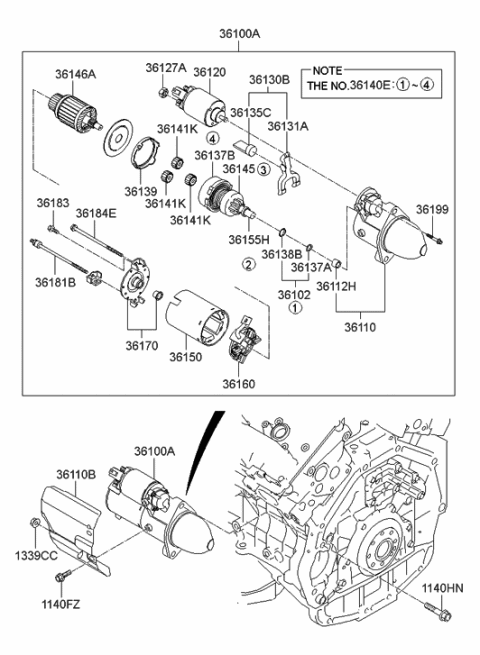 2009 Hyundai Santa Fe New Body Style Starter Diagram 2
