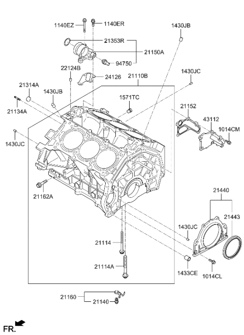 2009 Hyundai Santa Fe Cylinder Block Diagram 2