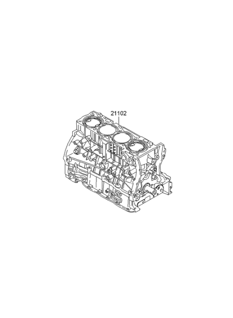 2009 Hyundai Santa Fe New Body Style Short Engine Assy Diagram 1