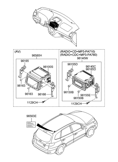 2009 Hyundai Santa Fe New Body Style Audio Diagram