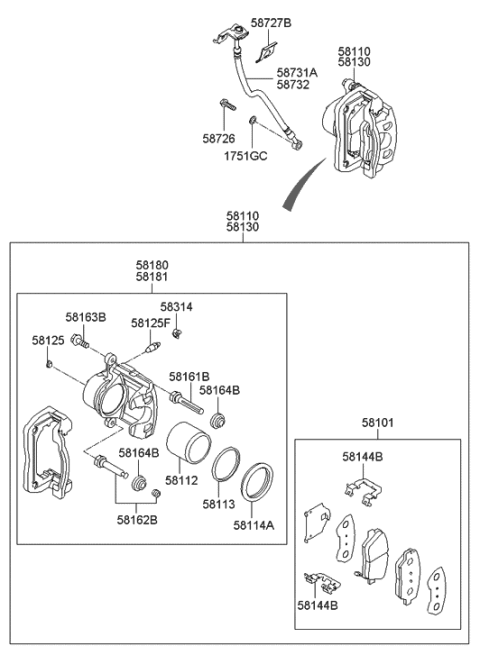 2009 Hyundai Santa Fe New Body Style Front Axle Diagram 1