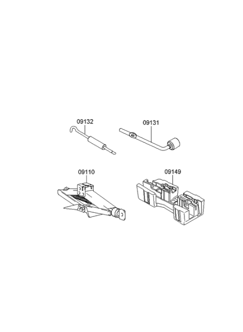 2009 Hyundai Santa Fe New Body Style OVM Tool Diagram