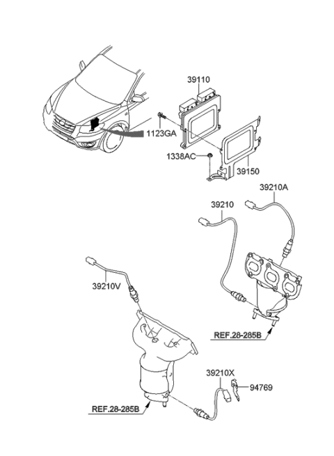 2009 Hyundai Santa Fe New Body Style Electronic Control Diagram 3