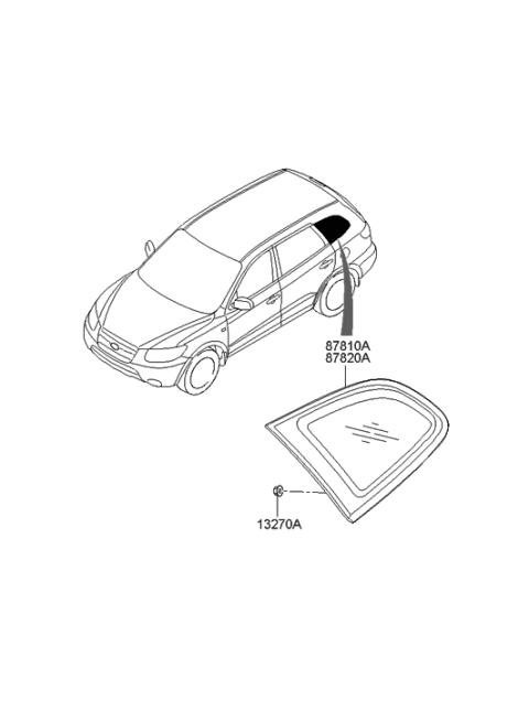 2009 Hyundai Santa Fe New Body Style Quarter Window Diagram
