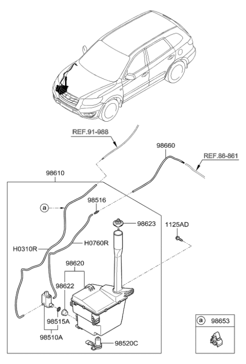 2021 Hyundai Venue Cap-Windshield Washer Reservoir Diagram for 98623-3E000