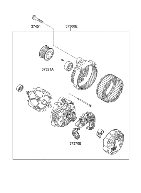2009 Hyundai Santa Fe New Body Style Alternator Diagram 1