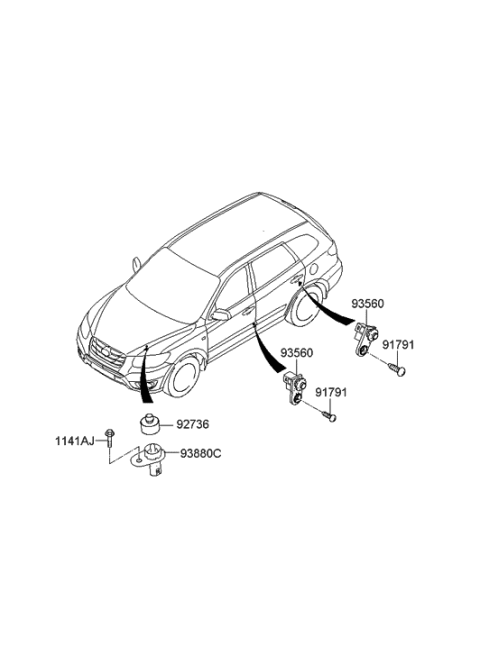 2009 Hyundai Santa Fe New Body Style Switch Diagram 2