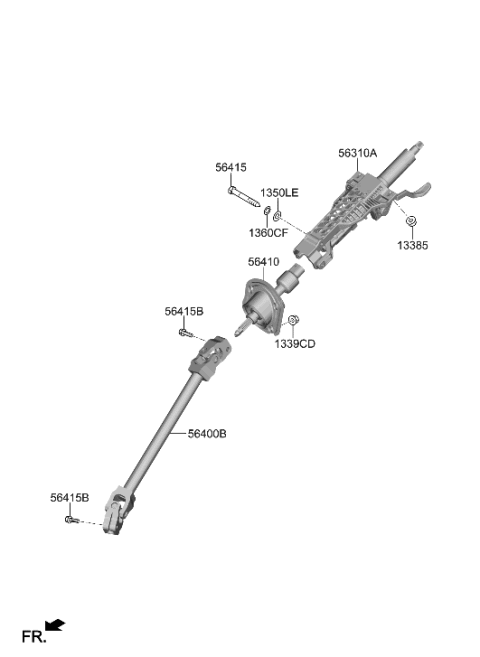 2021 Hyundai Genesis G80 JOINT ASSY-STRG Diagram for 56400-T1100