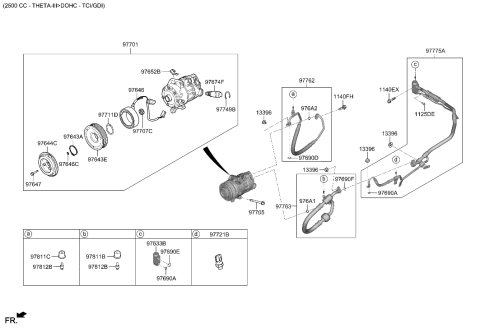 2022 Hyundai Genesis G80 Air conditioning System-Cooler Line Diagram 1