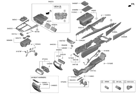 2021 Hyundai Genesis G80 CUP HOLDER ASSY Diagram for 84670-T1100-RWO