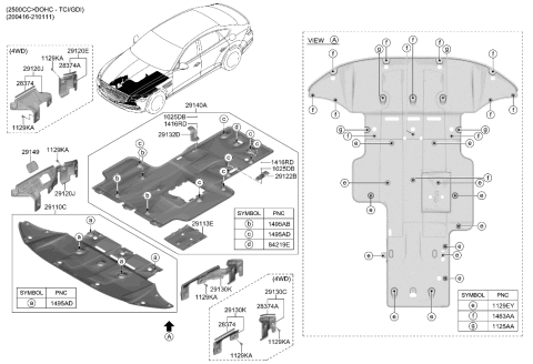 2021 Hyundai Genesis G80 Under Cover Diagram 1