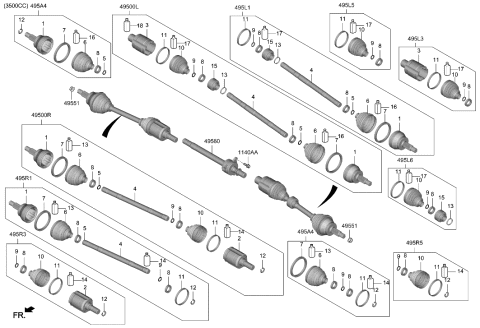 2021 Hyundai Genesis G80 Drive Shaft (Front) Diagram 2