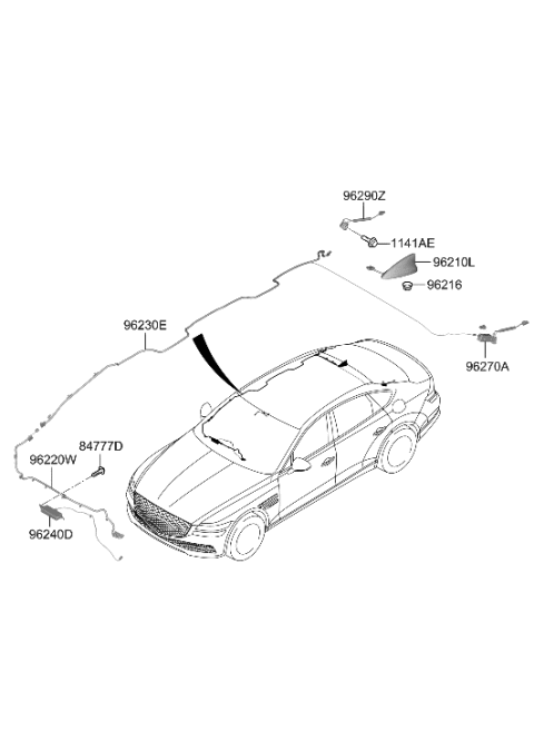 2021 Hyundai Genesis G80 COIL & CAPACITOR Diagram for 96295-T1000