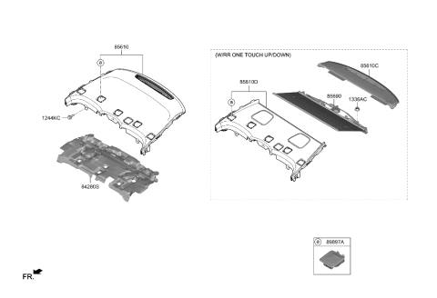 2021 Hyundai Genesis G80 Rear Package Tray Diagram