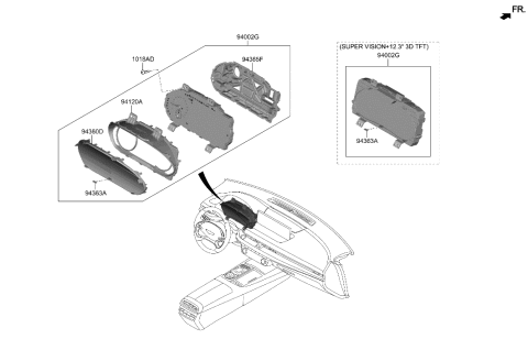 2022 Hyundai Genesis G80 LENS-FRONT ACRYL Diagram for 94360-T1000