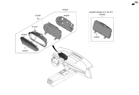 2021 Hyundai Genesis G80 Instrument Cluster Diagram