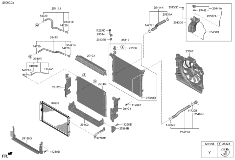 2022 Hyundai Genesis G80 Label-Radiator Cap Diagram for 25328-J5100