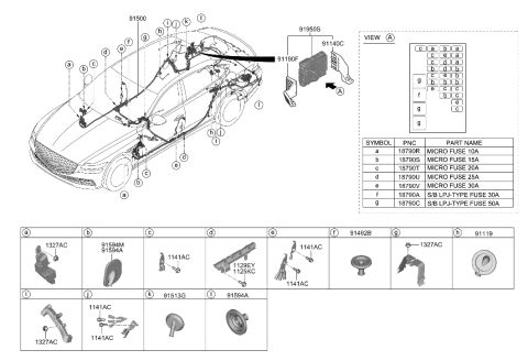 2023 Hyundai Genesis G80 Floor Wiring Diagram