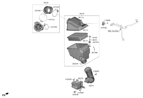 2021 Hyundai Genesis G80 Air Cleaner Diagram 1