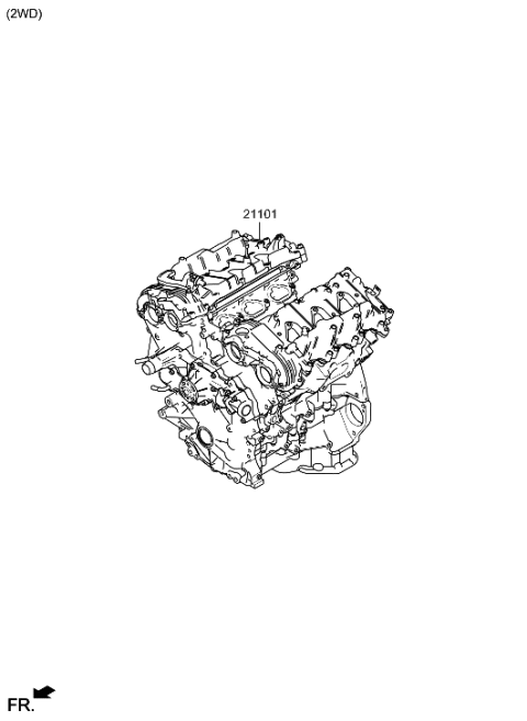 2006 Hyundai Azera ENGINE ASSY-SUB Diagram for 173G1-3NA01