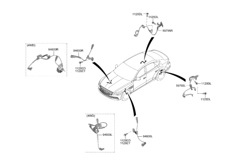 2023 Hyundai Genesis G80 Hydraulic Module Diagram