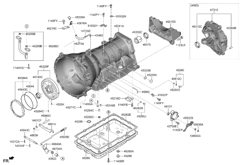 2023 Hyundai Genesis G80 Auto Transmission Case Diagram 1