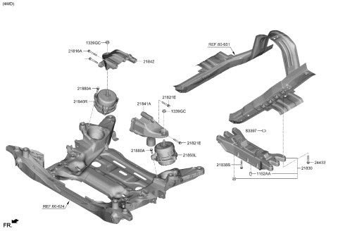 2023 Hyundai Genesis G80 Engine & Transaxle Mounting Diagram 4