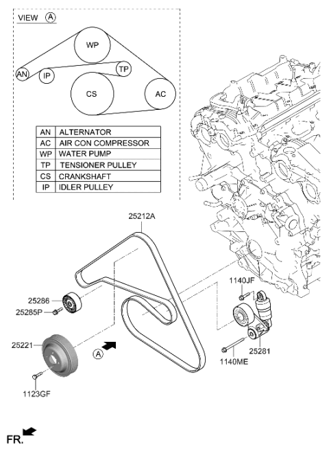 2014 Hyundai Sonata Hybrid Bolt Diagram for 11406-10956-K