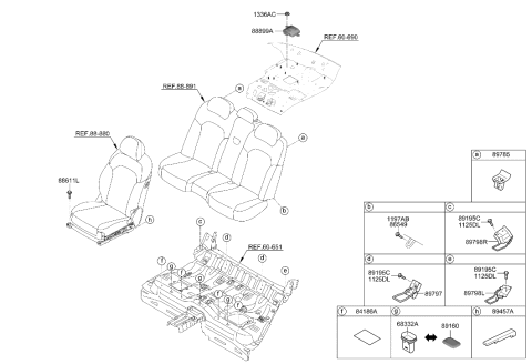 2022 Hyundai Genesis G80 BRKT ASSY-CHILD LWR ANCHOR OUT Diagram for 89798-T1100