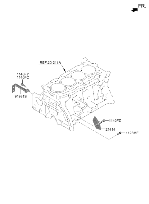 2021 Hyundai Genesis G80 Belt Cover & Oil Pan Diagram 3