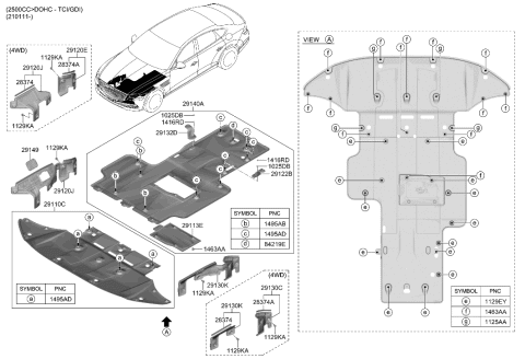 2021 Hyundai Genesis G80 PAD Diagram for 29312-T1000