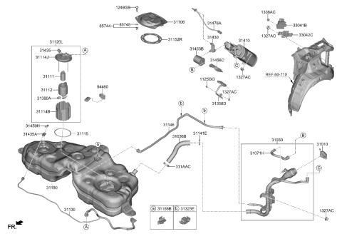 2022 Hyundai Genesis G80 Fuel System Diagram 1