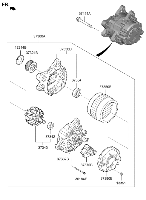 2006 Hyundai Azera Regulator Assembly-Generator Diagram for 37370-2S200