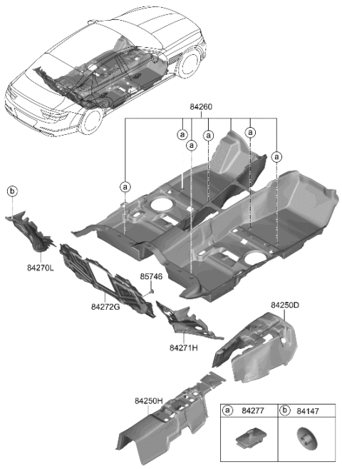 2022 Hyundai Genesis G80 Floor Covering Diagram