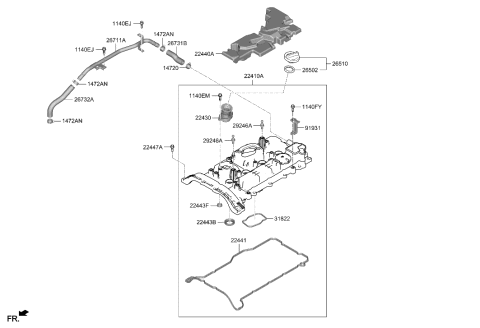 2022 Hyundai Genesis G80 Rocker Cover Diagram 1