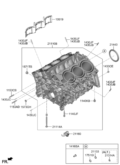 2006 Hyundai Azera SEAL-OIL RR Diagram for 21443-3N100