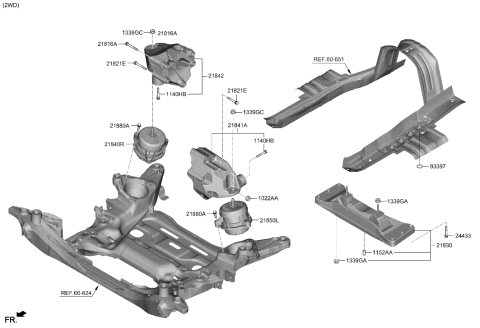 2023 Hyundai Genesis G80 Engine & Transaxle Mounting Diagram 1