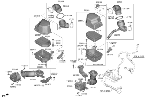 2023 Hyundai Genesis G80 Air Cleaner Diagram 2