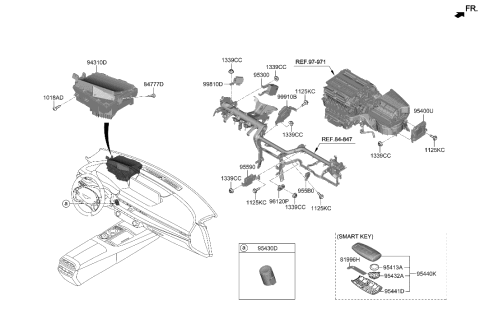 2021 Hyundai Genesis G80 FOB-SMART KEY Diagram for 95440-T1010